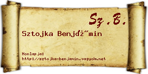 Sztojka Benjámin névjegykártya